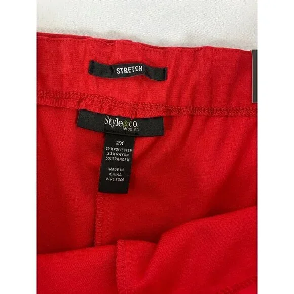 Style & Co.Women's Red Stretch pants with Detachable Stirrups - Picture 3 of 5